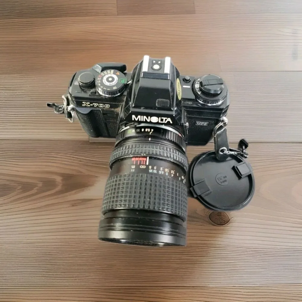 Minolta X-700 35mm SLR Film Camera with Tokina Lens and Strap